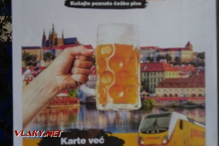 Split, Regiojet láká místní na pivo do Prahy, 3.7.2021 © Jiří Mazal