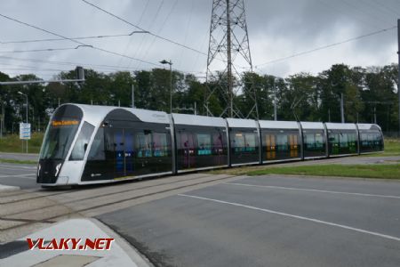 Luxembourg Kirchberg-Luxexpo: tramvaj vyjela z vozovny, 22. 8. 2021 © Libor Peltan