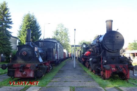 Skanzen Chabówka, lokomotivy Ol12-7 z r. 1912 (původně u StEG) a TKb-1479 z r. 1878 (výroba Schwartzkopff), nejstarší polská lokomotiva, 28.8.2021 © Jiří Mazal