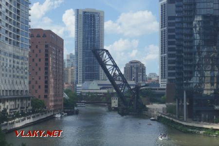 Chicago/Lake Street: ponechaný zdvižný most zrušené trati Chicago & North Western, 24. 7. 2022 © Libor Peltan