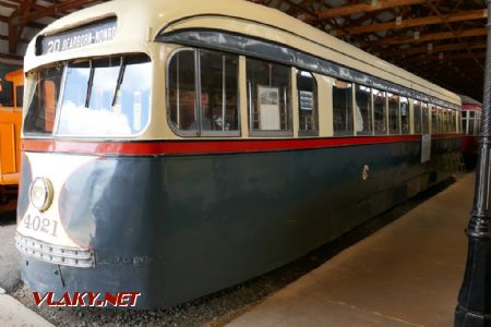 Illinois Railway Museum: jedno z vůbec nejstarších vyrobených PCC (St. Louis Car Company 1936), 26. 7. 2022 © Libor Peltan