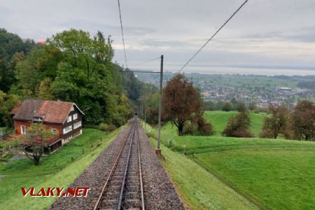 Walzenhausen, pohled z vlaku na Bodamské jezero, 30.9.2022, © Tomáš Kraus