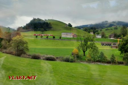 Urnäsch, protisměrný vlak směr Appenzell, 30.9.2022, © Tomáš Kraus