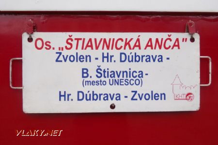 Smerová tabuľa vlaku, 11.6.2023, Banská Štiavnica © S.Langhoffer