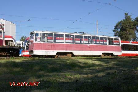 Daugavpils/Tramvaju depo: KTM-5 s tyčovým sběračem, 11. 6. 2023 © Libor Peltan