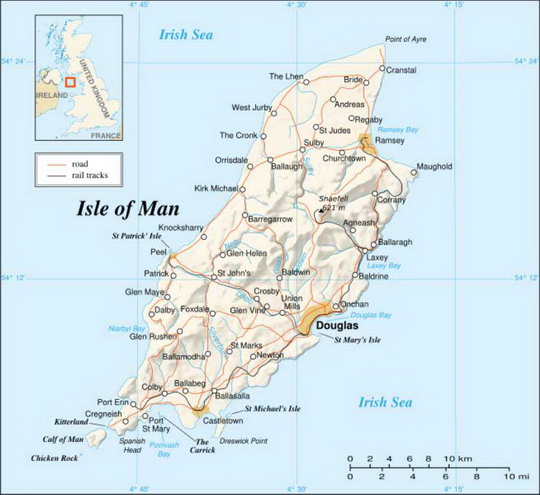 Isle of Man - poloha ostrova