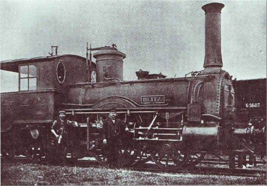 Parný rušeň „BLITZ II“ z roku 1862 po rekonštrukcii pojazdu na 1B v roku 1882.