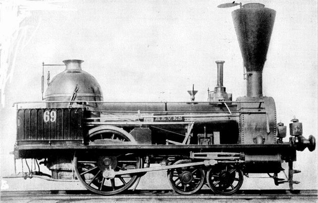 Rušeň „HEVES“ s usporiadaním pojazdu 2´A „Philadelphia“ z roku 1846, výrobca Cockerill Seraing.