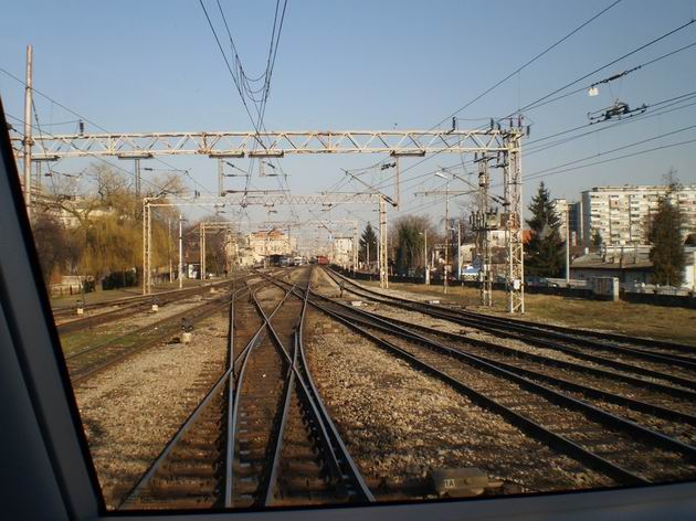 Západní zhlaví stanice Zagreb Glavni kolodvor- vlevo původní nástupiště rijecké trati. 11.3.2011 © Jan Přikryl