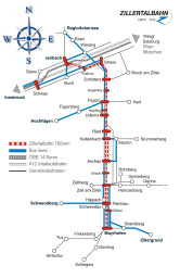 Mapa Zillertalbahn