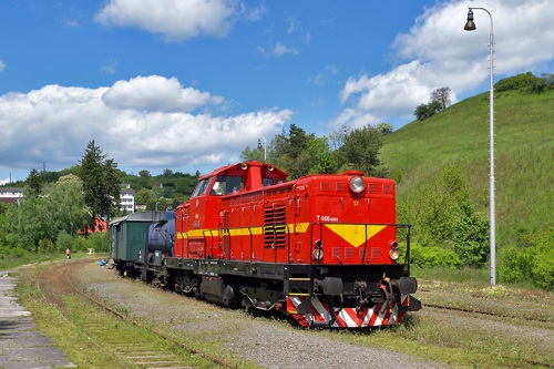 T 466.0253 s požiarnym vlakom v Banskej Štiavnici, 10.05.2014, © Marián Rajnoha