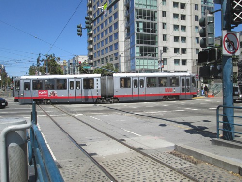 3.7.2015- San Francisco- 4th/ King Street- Muni Metro #1487- AnsaldoBreda LRV na linke T