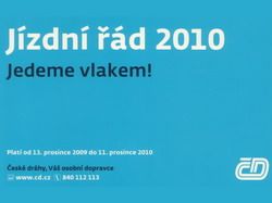 České dráhy představily jízdní řád na období 2009 - 2010