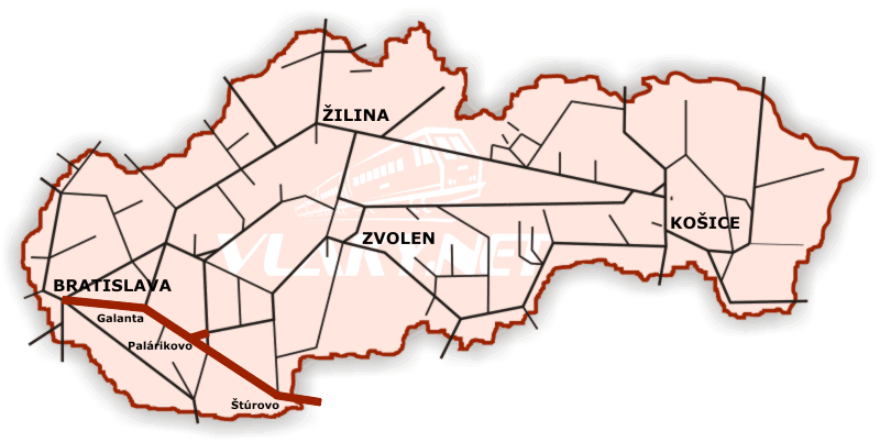 ŽSR 130: Bratislava - Štúrovo - Szob (HU); Palárikovo - Šurany