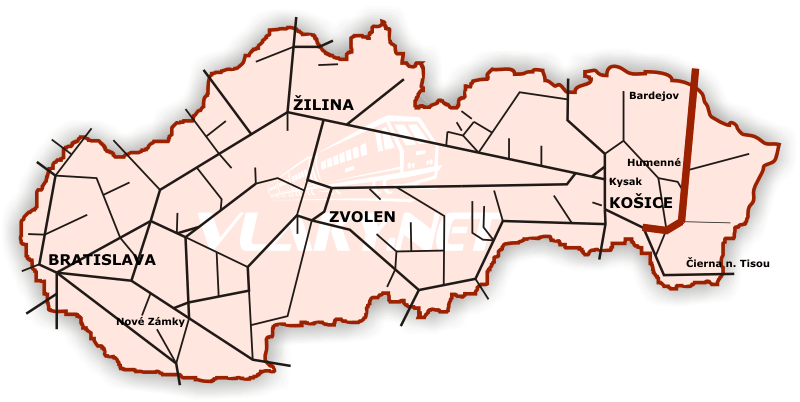 ŽSR 191: Michaľany - Medzilaborce -  Lupków (PL)